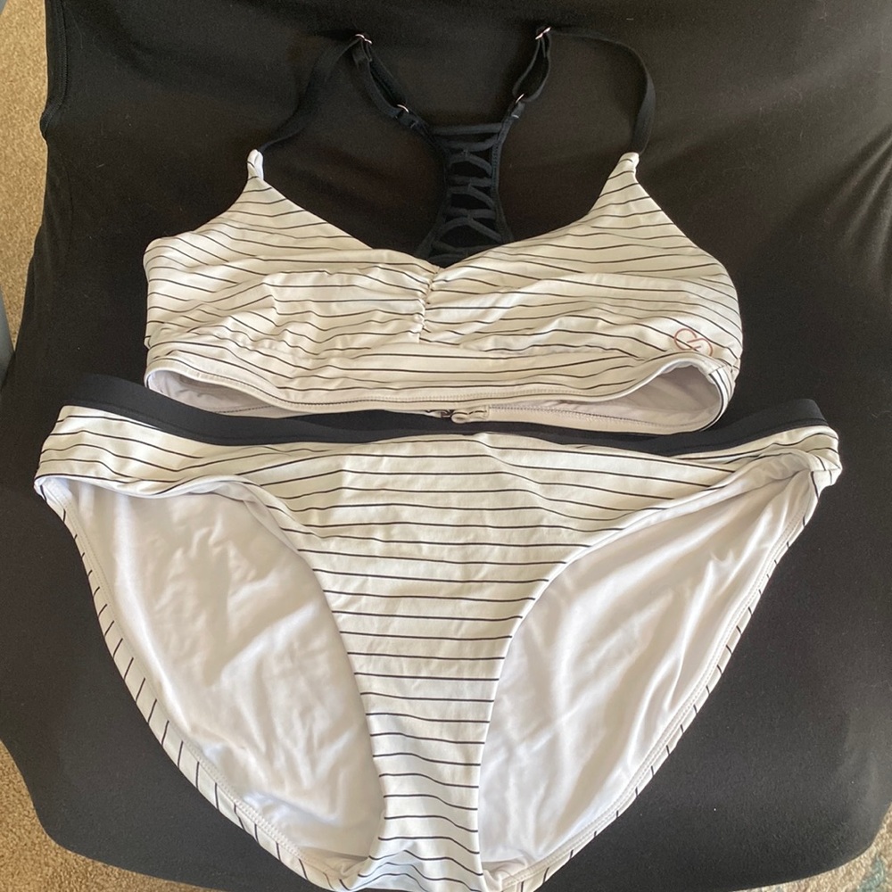 Two piece striped bikini